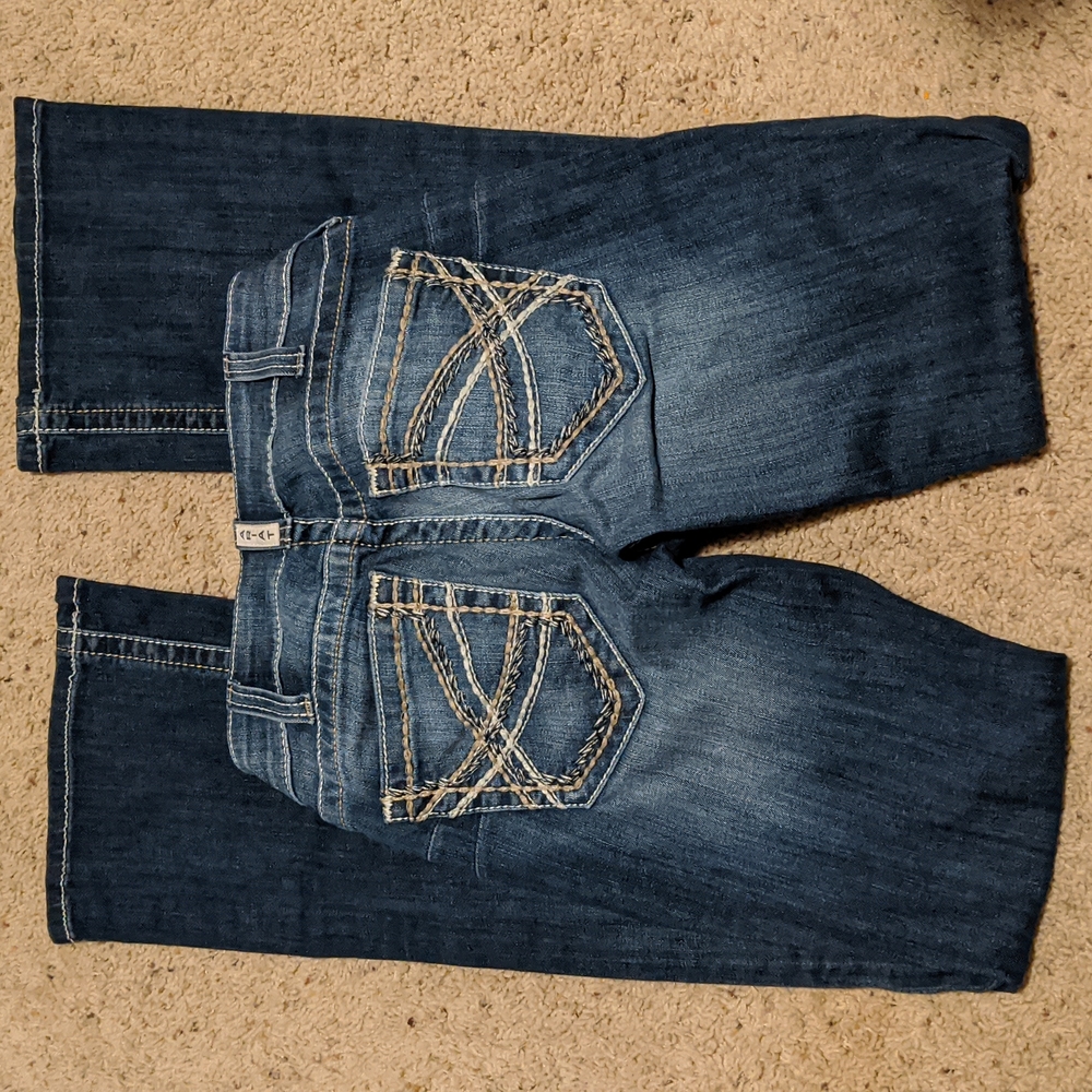 Ariat R.E.A.L. Mid Rise Stretch Entwined Boot Cut Jean - size 25R
